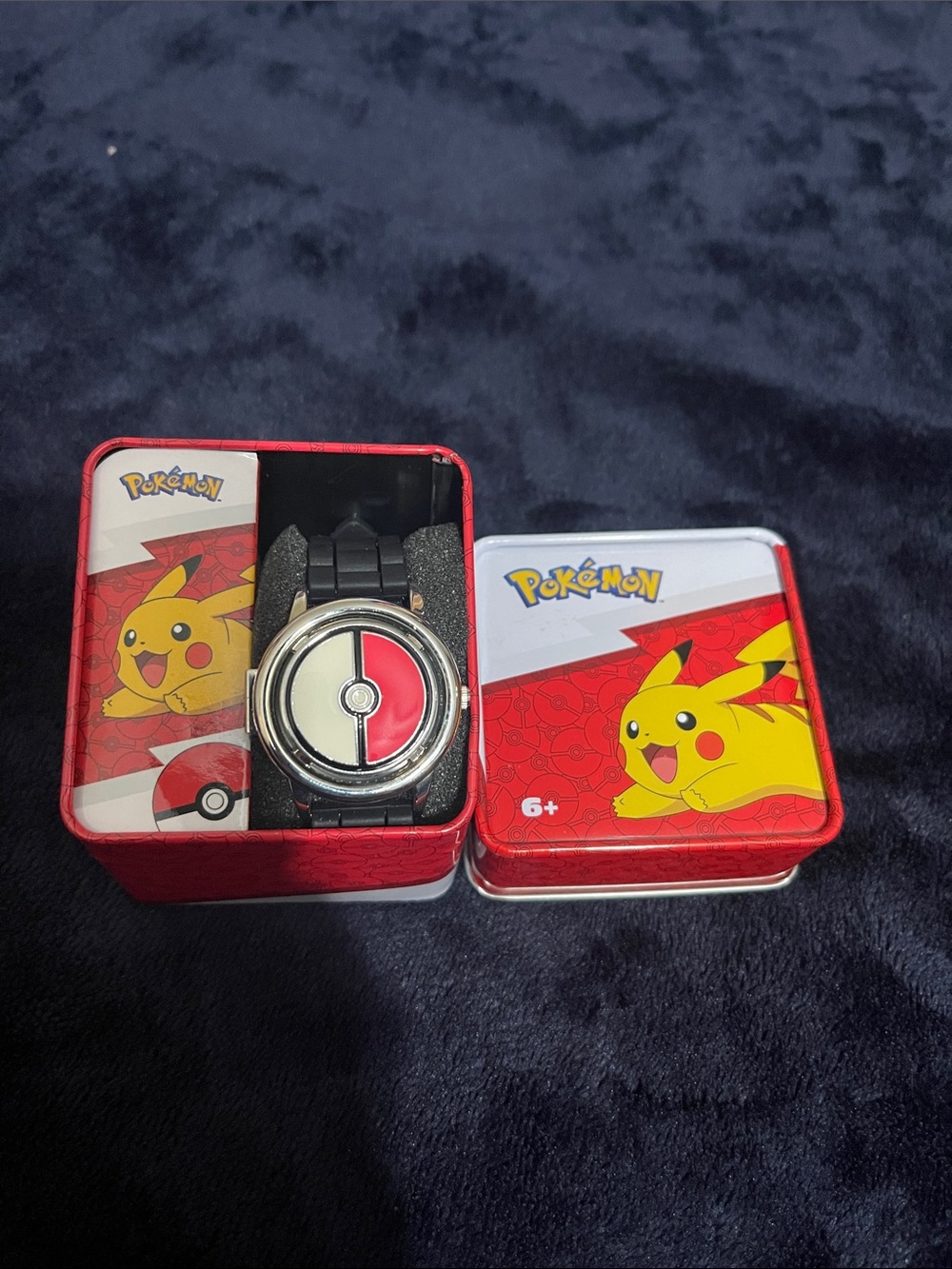 Pokemon Kids Watch with Red, Black and Silver Poké Ball Design